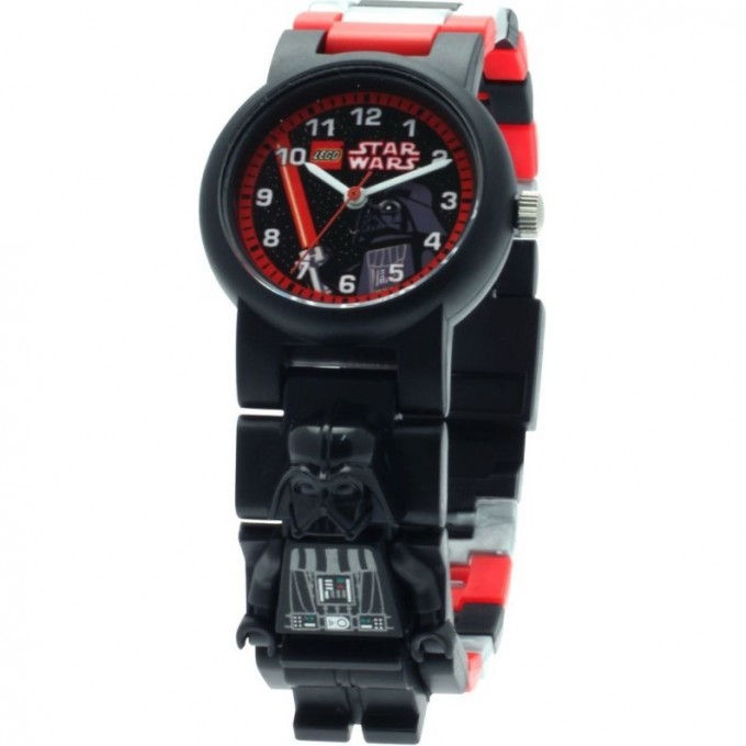 Часы наручные аналоговые LEGO STAR WARS DARTH VADER с минифигурой на ремешке 8021018