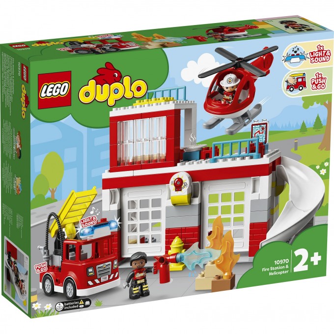 Конструктор детский LEGO DUPLO ПОЖАРНАЯ ЧАСТЬ И ВЕРТОЛЁТ 10970